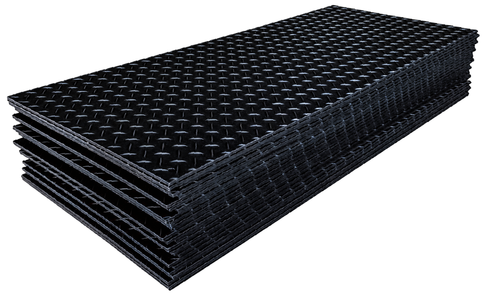Black textured ground protection mats
