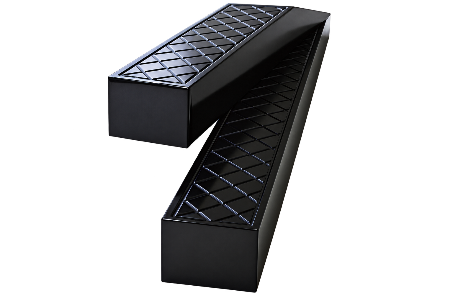Black engineering plastic sleepers with textured top surfaces